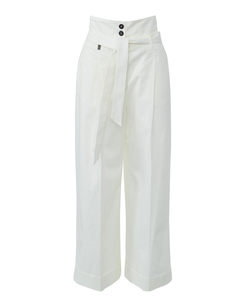 Хлопковые брюки Peserico P04556T30A белый 42