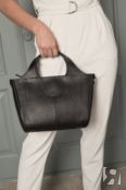 Женская сумка из натуральной кожи черная A029 black grain