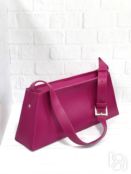 Женская сумка-багет из натуральной кожи розовая A036 fuchsia