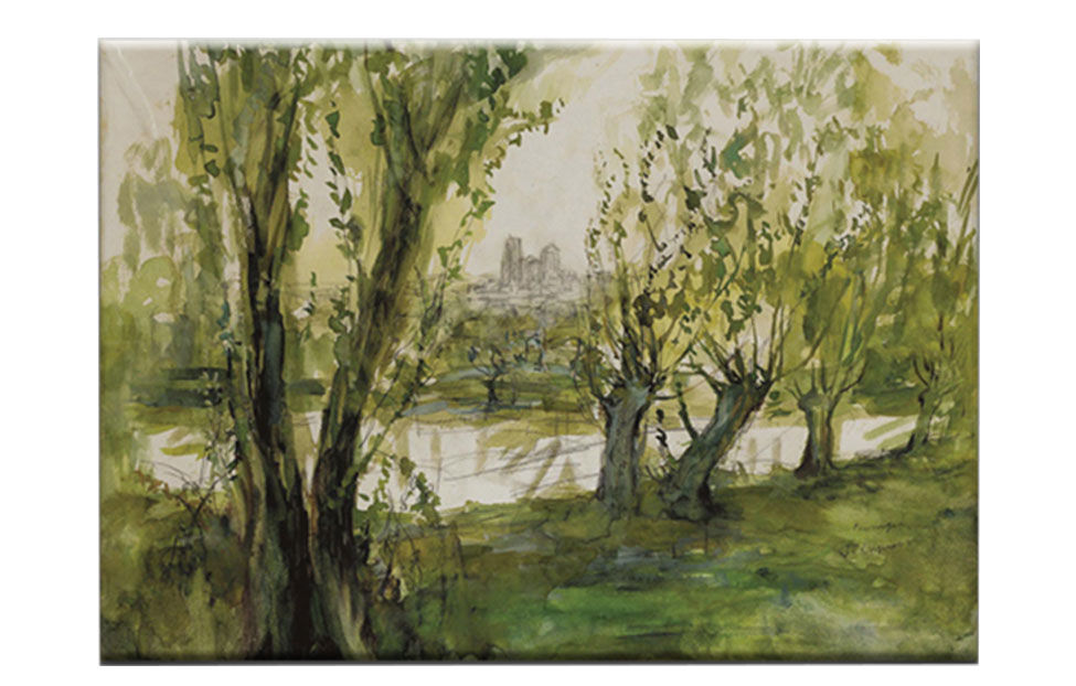 Картина на холсте «Деревья у пруда», Лапрад Пьер (100 х 71 см) Ангстрем
