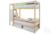 Детская двухярусная кровать Бельмарко Svogen натура с бортиком и ящиками Бе