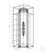 Шкаф угловой с зеркалом Ассоль плюс АС-522К (левый с короной) АС-522К-левый-ваниль фото 2