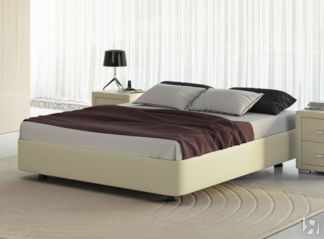 Двуспальная кровать Rocky Base 160x200, Экокожа (Кремовый)
