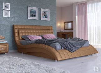 Кровать с подъемным механизмом Атлантико 160x200, Экокожа (Бронзовый перлам