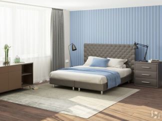 Кровать Paris Boxspring Elite 180х200, Велюр (Лофти Кофейный)