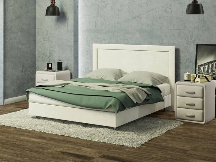 Кровать London Boxspring Standart 140х200, Велюр (Лофти Лён) фото 1