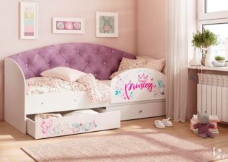 Кровать детская Эльза с бортиком, Фиолетовый