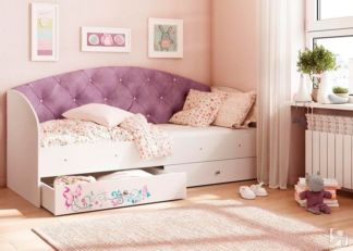 Кровать детская Эльза без бортика, Фиолетовый