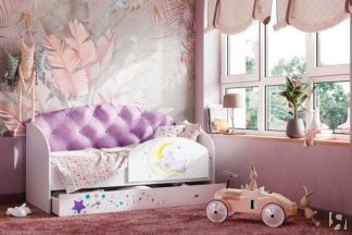 Кровать детская односпальная Звездочка, Фиолетовый