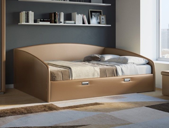 Двуспальная кровать Bono 180х200, Экокожа (Бронзовый перламутр)