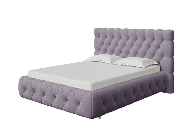 Кровать в спальню Castello 140х200, Флок (Бентлей Нежно-лиловый)
