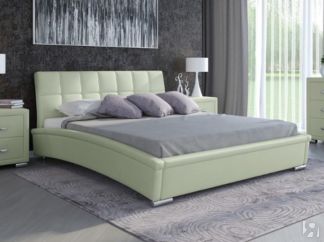 Двуспальная кровать Corso-1L 160x200, Экокожа (Зеленое яблоко)