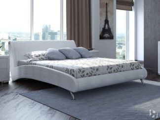 Двуспальная кровать Corso-2 180х200, Экокожа (Кайман белый)