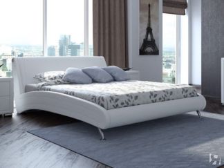 Кровать спальная Corso-2 180х200, Экокожа (Белый)
