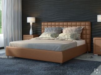 Кровать в спальню Corso-3 200x200, Экокожа (Бронзовый перламутр)