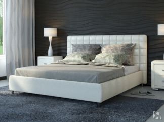 Кровать Corso-3 140x200, Экокожа (Кайман белый)