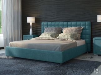 Кровать 2-спальная Corso-3 200x200, Велюр (Лофти Лазурь)