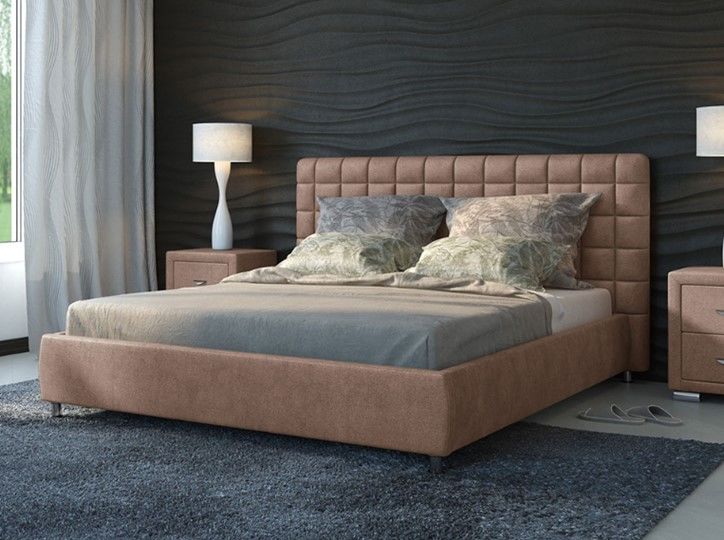 Кровать спальная Corso-3 140x200, Велюр (Лофти Мокко)
