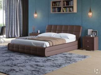 Кровать 2-спальная Corso-6 160х200, Экокожа (Коричневый)