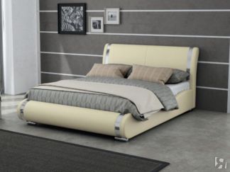 Кровать 2-спальная Corso-8 200x200, Экокожа (Кремовый)