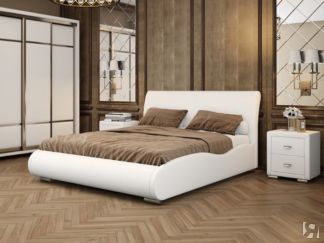 Кровать двуспальная Corso-8 Lite 200x200, Экокожа (Белый)