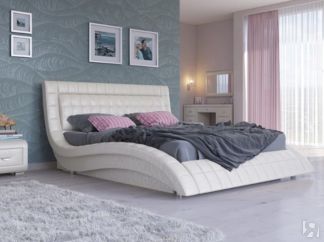 Двуспальная кровать с механизмом Атлантико 200x200, Экокожа (Жемчуг)