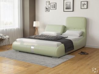 Кровать двуспальная Лукка 140х200, Экокожа (Зеленое яблоко)