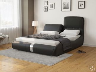 Кровать 2-спальная Лукка 200х200, Экокожа (Черный)