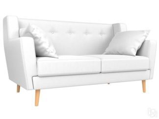 Прямой диван Брайтон 2, Белый (экокожа)