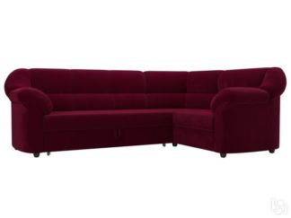 Угловой диван для гостиной Карнелла, Бордовый (микровельвет)