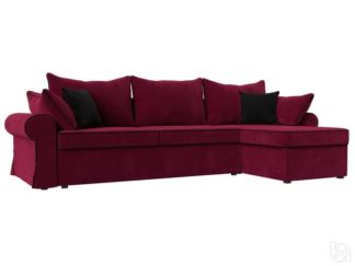 Угловой диван для гостиной Элис, Бордовый (микровельвет)