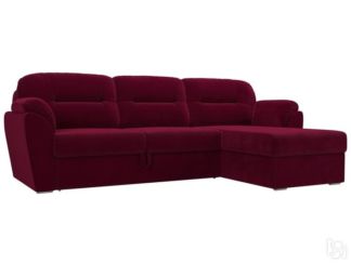 Угловой диван для гостиной Бостон, Бордовый (микровельвет)