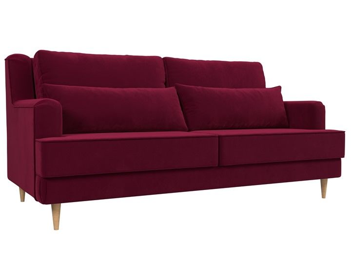 Прямой диван Джерси, Бордовый (микровельвет)