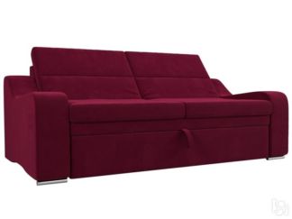 Прямой диван Медиус, Бордовый (микровельвет)