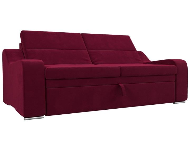 Прямой диван Медиус, Бордовый (микровельвет)