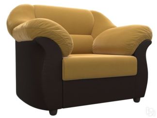 Кресло Карнелла, Желтый/Черный (микровельвет/экокожа)