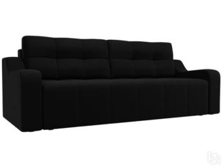 Прямой диван Итон, Черный (микровельвет)