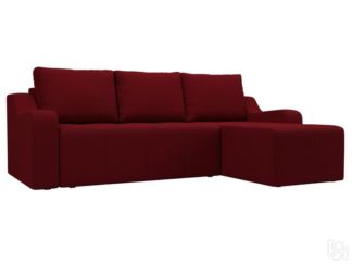 Угловой диван для гостиной Элида, Бордовый (микровельвет)