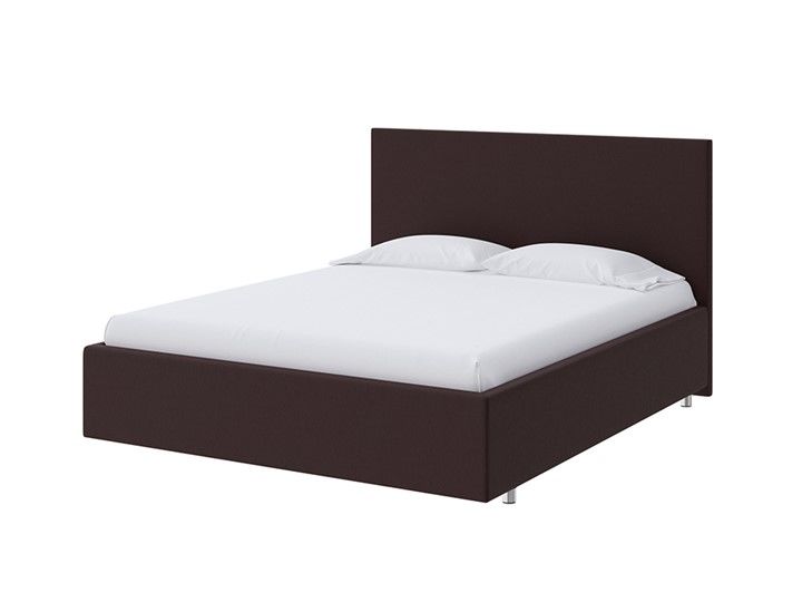 Кровать двуспальная Flat 160х200, Экокожа (Коричневый)