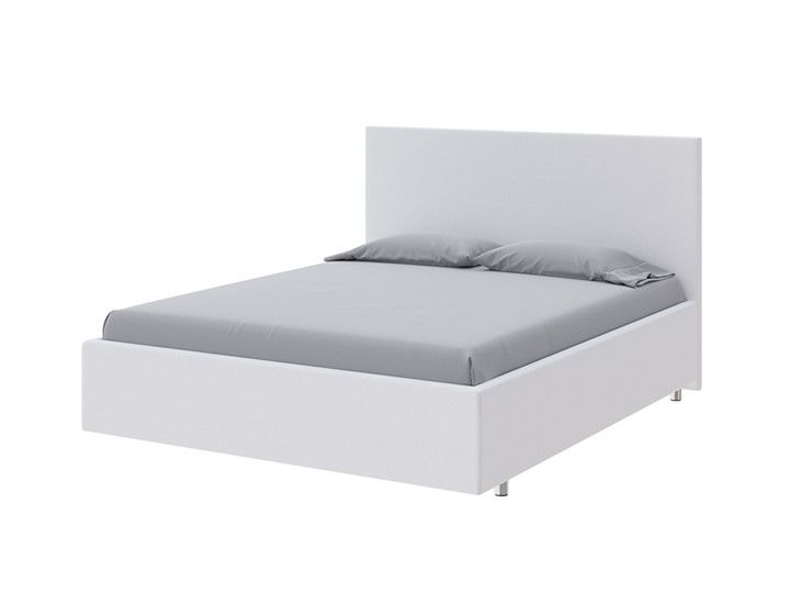 Кровать двуспальная Flat 180х200, Экокожа (Белый)