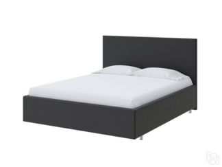 Кровать Flat 160х200, Экокожа (Черный)