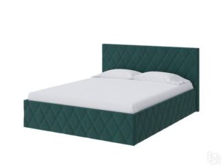 Двуспальная кровать Fresco 200х200, Велюр (Forest 560 Морская волна)