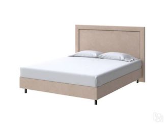 Кровать London Boxspring Standart 140х200, Велюр (Monopoly Миндаль (111))