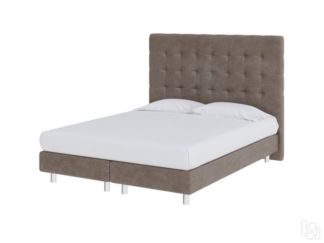 Кровать двуспальная Madrid Boxspring Elite 200х200, Велюр (Лофти Кофейный)