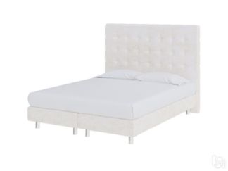 Двуспальная кровать Madrid Boxspring Elite 160х200, Велюр (Лофти Лён)