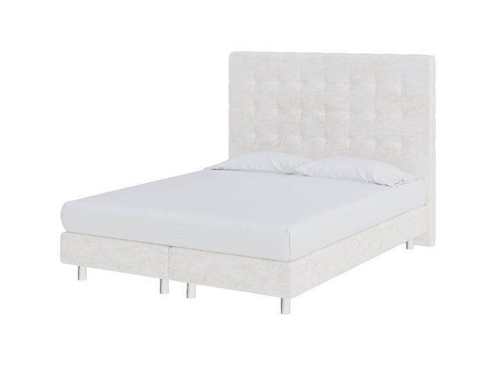 Двуспальная кровать Madrid Boxspring Elite 160х200, Велюр (Лофти Лён) фото 1