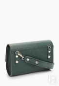Женская кожаная поясная сумка зеленая A008 emerald mini grain