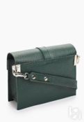 Женская кожаная поясная сумка зеленая A009 emerald mini grain