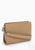 Женская кожаная сумка кросс-боди бежевая A025 beige mini grain