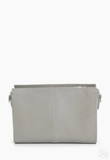 Женская кожаная сумка через плечо серая A025 grey grain